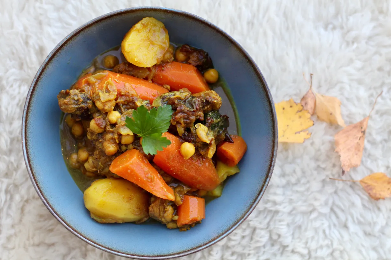 Tagine med butternutgresskar og lam