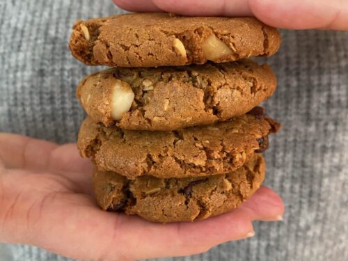 Cookies med sjokolade, nøtter og kokos