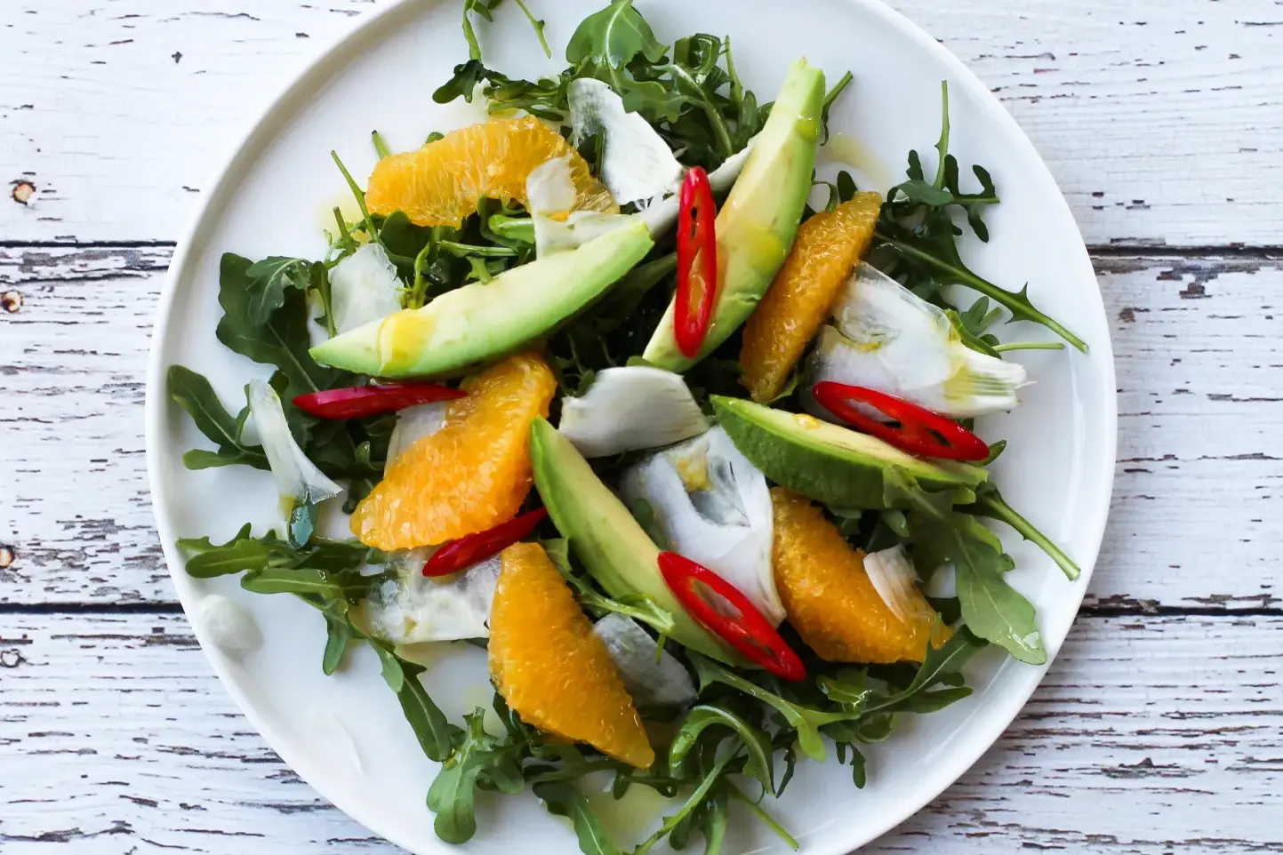 Fennikel, ruccola og appelsinsalat