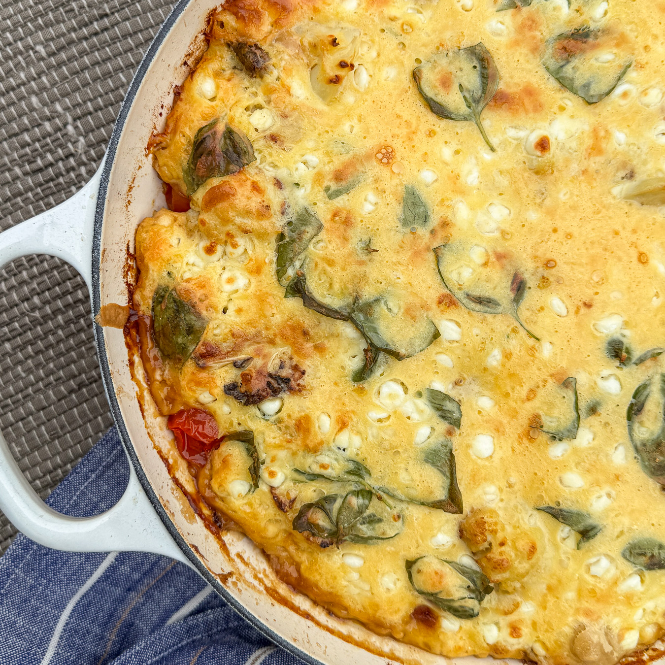 Gratinert blomkål og bønner
